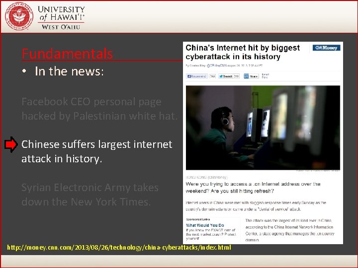 Fundamentals • In the news: Facebook CEO personal page hacked by Palestinian white hat. Fundamentals • In the news: Facebook CEO personal page hacked by Palestinian white hat.