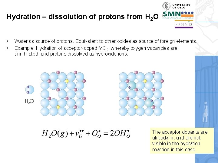 Hydration – dissolution of protons from H 2 O • • Water as source