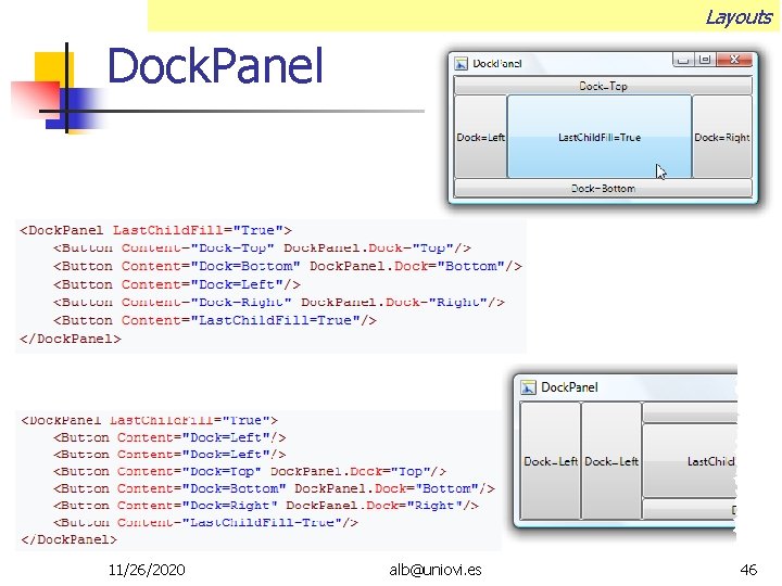 Layouts Dock. Panel 11/26/2020 alb@uniovi. es 46 