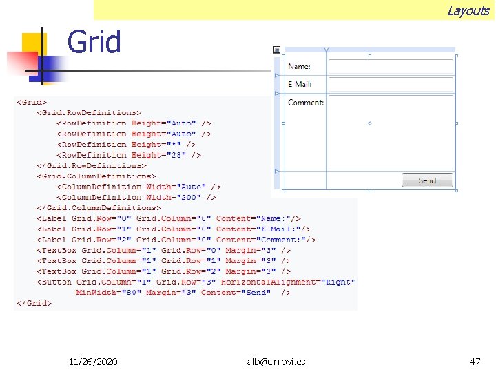 Layouts Grid 11/26/2020 alb@uniovi. es 47 