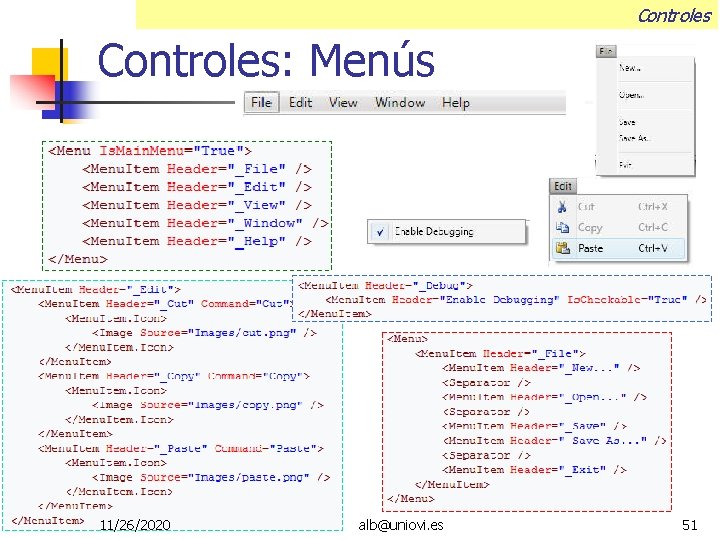 Controles: Menús 11/26/2020 alb@uniovi. es 51 