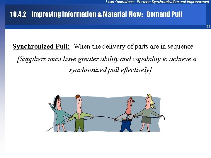 Lean Operations: Process Synchronization and Improvement 10. 4. 2 Improving Information & Material Flow: