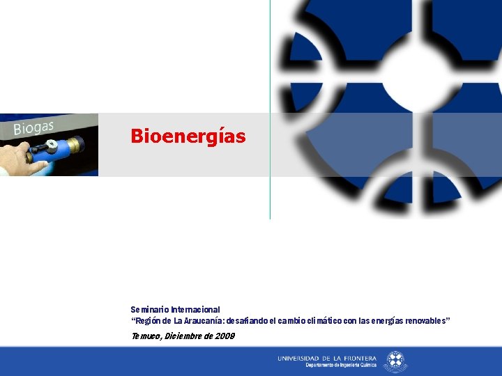 Bioenergías Seminario Internacional “Región de La Araucanía: desafiando el cambio climático con las energías