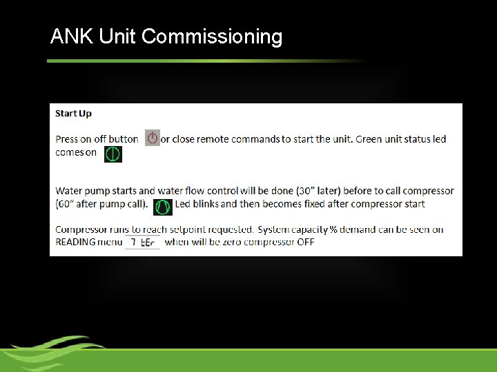 ANK Unit Commissioning 