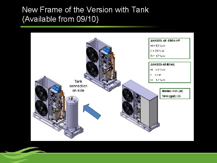 New Frame of the Version with Tank (Available from 09/10) 