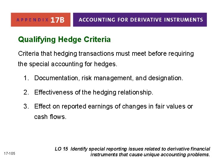 Qualifying Hedge Criteria that hedging transactions must meet before requiring the special accounting for