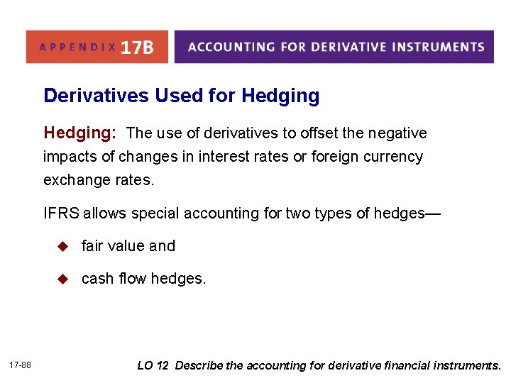 Derivatives Used for Hedging: The use of derivatives to offset the negative impacts of