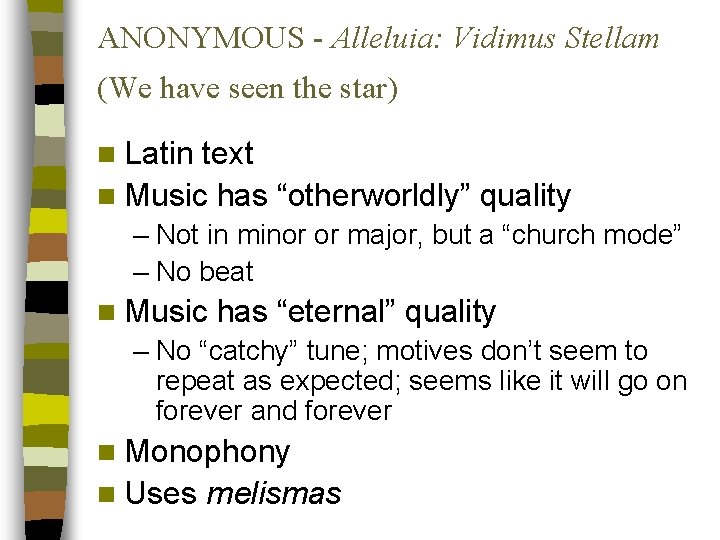 ANONYMOUS - Alleluia: Vidimus Stellam (We have seen the star) n Latin text n