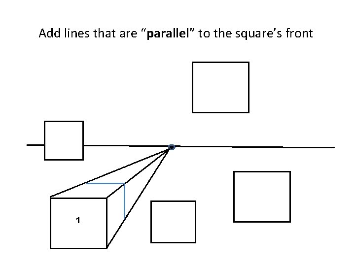 Add lines that are “parallel” to the square’s front 1 