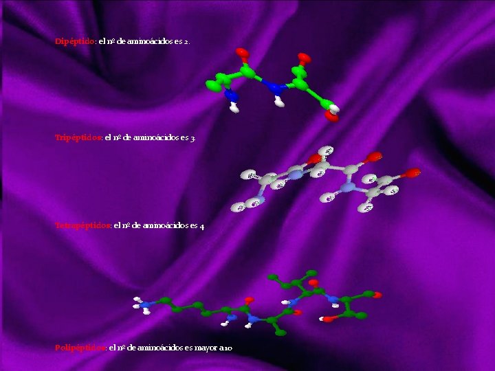 Dipéptido: el nº de aminoácidos es 2. Tripéptidos: el nº de aminoácidos es 3.