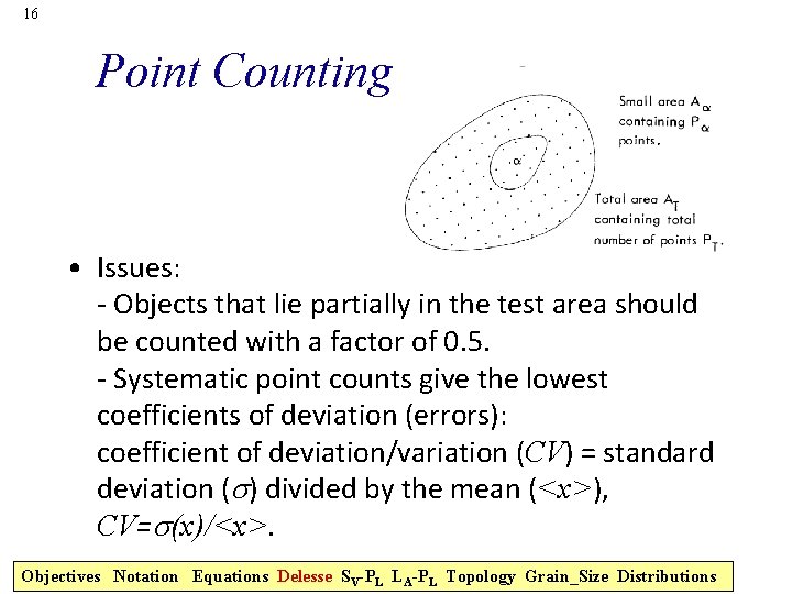 16 Point Counting • Issues: - Objects that lie partially in the test area