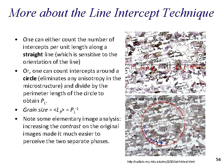 More about the Line Intercept Technique • One can either count the number of