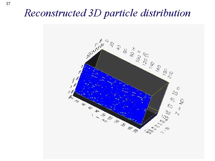 87 Reconstructed 3 D particle distribution 