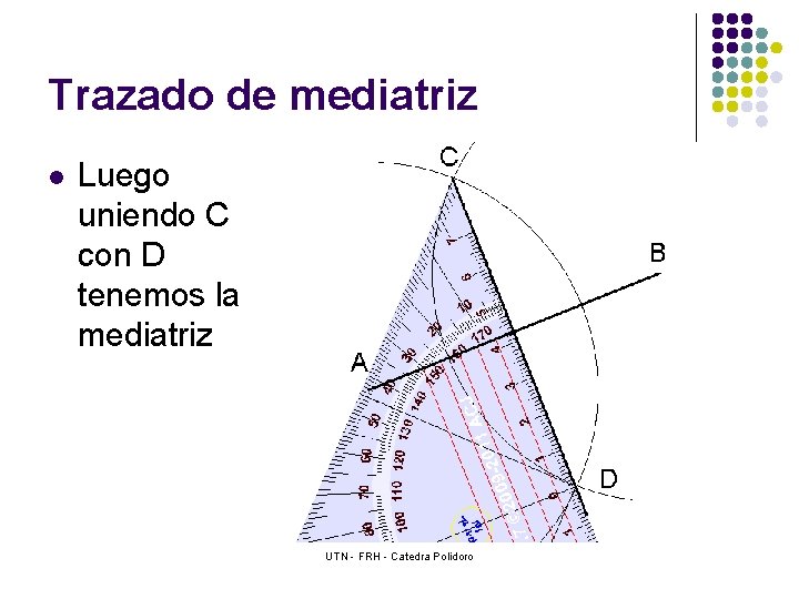 Trazado de mediatriz l Luego uniendo C con D tenemos la mediatriz UTN -