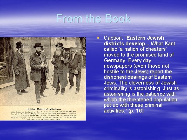 From the Book § Caption: “Eastern Jewish districts develop. . . What Kant called