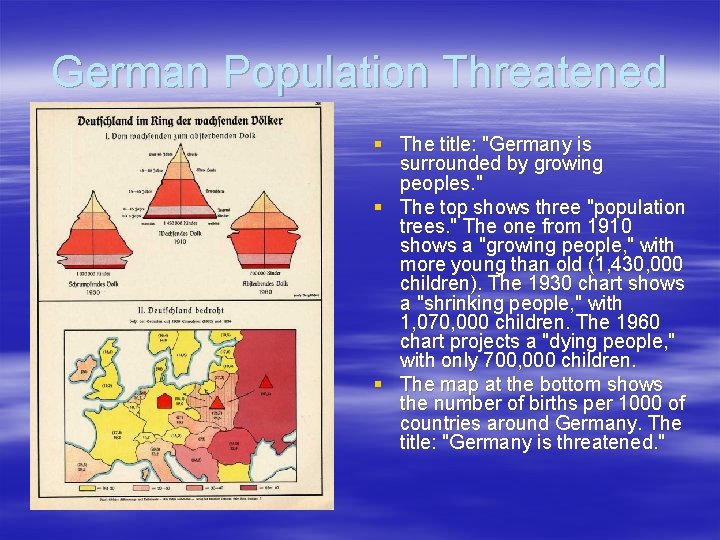 German Population Threatened § The title: "Germany is surrounded by growing peoples. " §