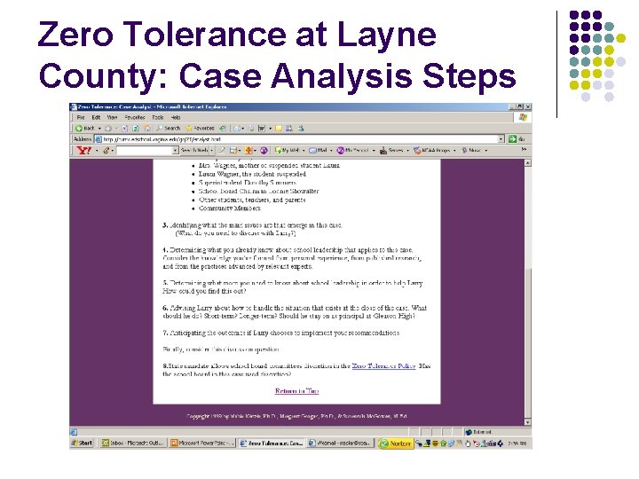 Zero Tolerance at Layne County: Case Analysis Steps 