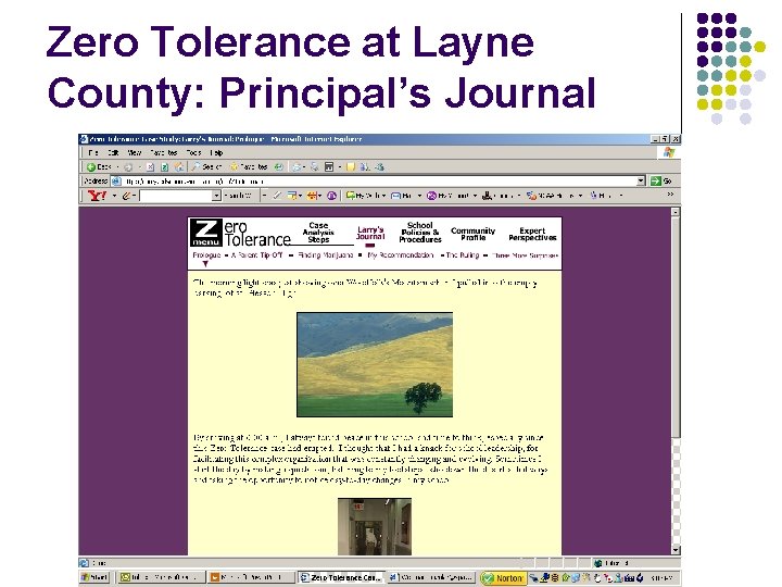 Zero Tolerance at Layne County: Principal’s Journal 