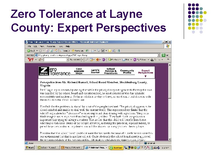 Zero Tolerance at Layne County: Expert Perspectives 