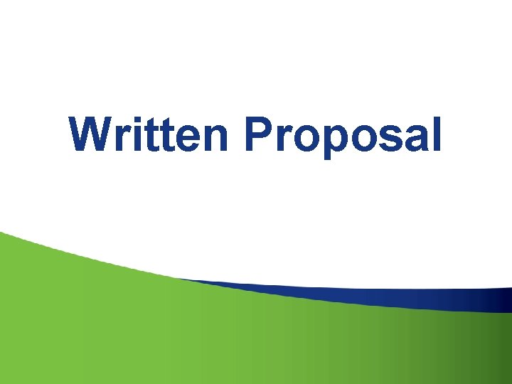 Written Proposal 