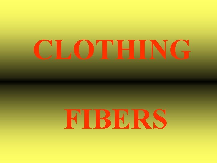 CLOTHING FIBERS 