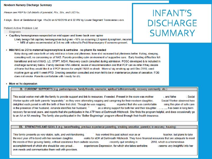INFANT’S DISCHARGE SUMMARY 