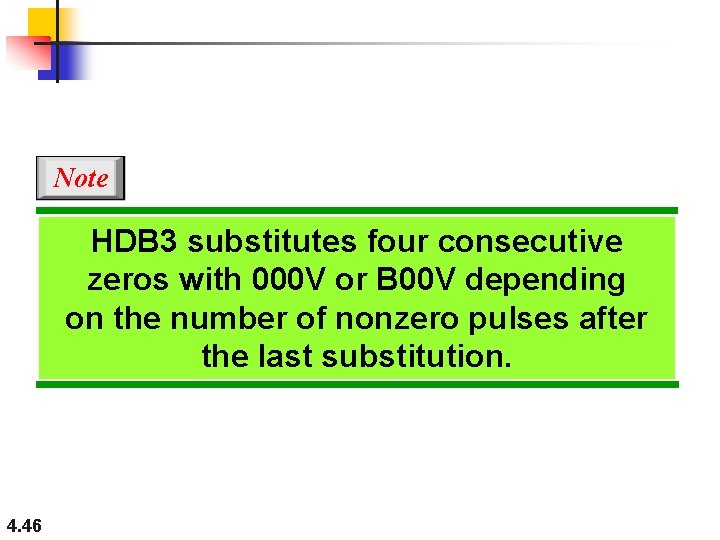 Note HDB 3 substitutes four consecutive zeros with 000 V or B 00 V