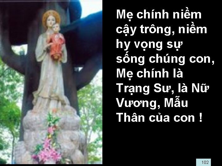  • Mẹ chính niềm cậy trông, niềm hy vọng sự sống chúng con,