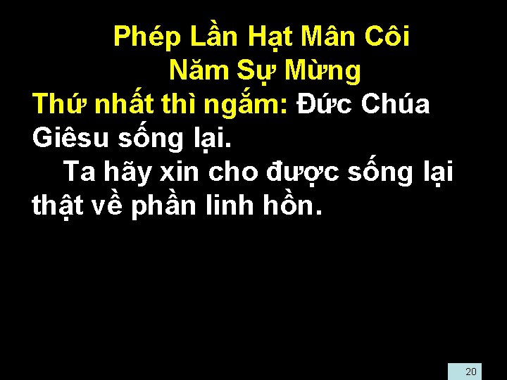  • Phép Lần Hạt Mân Côi • Năm Sự Mừng • Thứ nhất