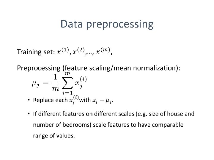 Data preprocessing • 