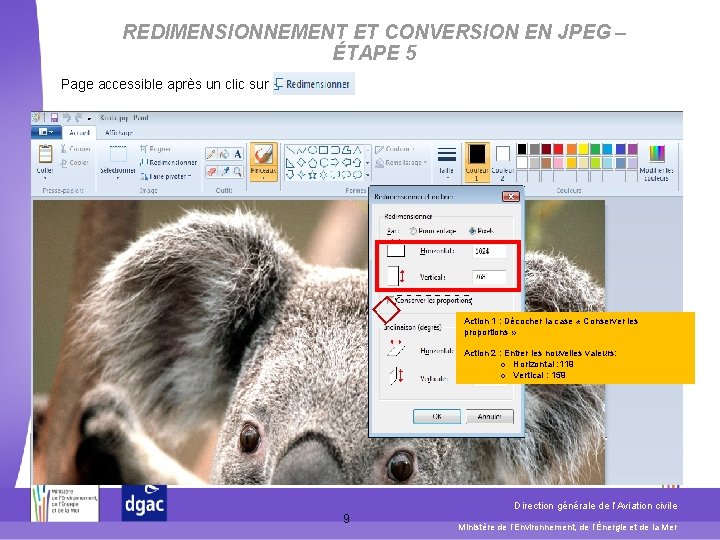 REDIMENSIONNEMENT ET CONVERSION EN JPEG – ÉTAPE 5 Page accessible après un clic sur REDIMENSIONNEMENT ET CONVERSION EN JPEG – ÉTAPE 5 Page accessible après un clic sur