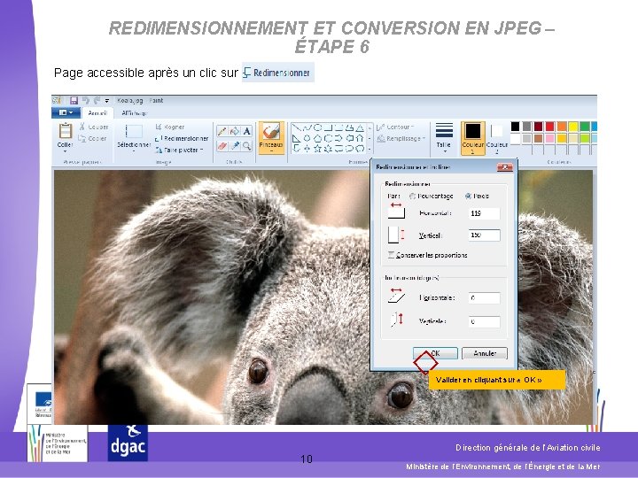 REDIMENSIONNEMENT ET CONVERSION EN JPEG – ÉTAPE 6 Page accessible après un clic sur REDIMENSIONNEMENT ET CONVERSION EN JPEG – ÉTAPE 6 Page accessible après un clic sur