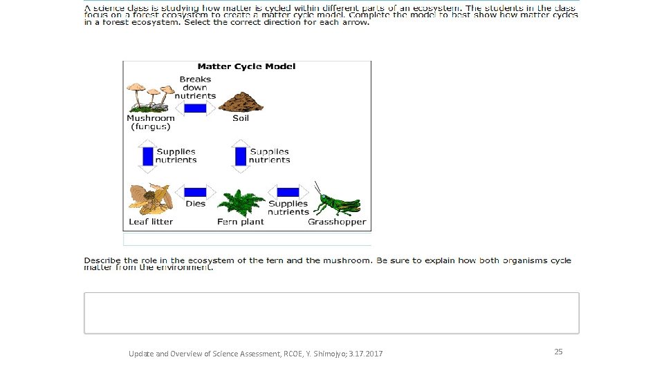 Update and Overview of Science Assessment, RCOE, Y. Shimojyo; 3. 17. 2017 25 