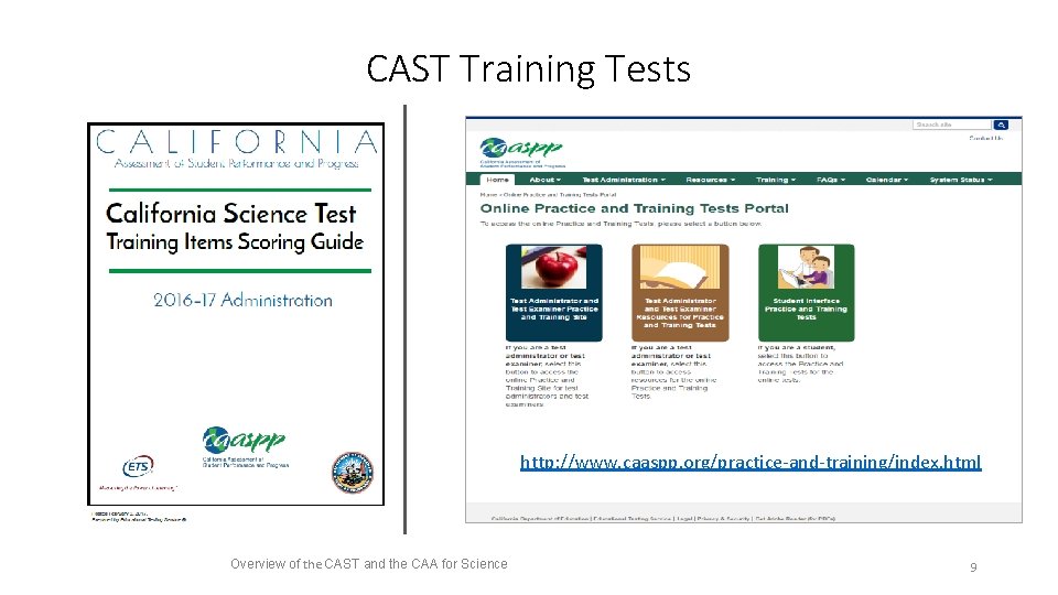 CAST Training Tests http: //www. caaspp. org/practice-and-training/index. html Overview of the CAST and the