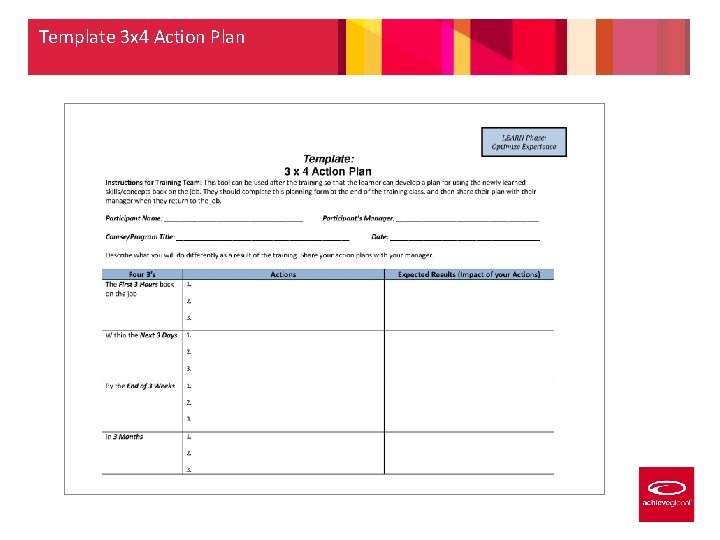 Template 3 x 4 Action Plan 