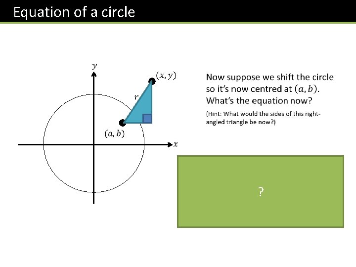 Equation of a circle ? 