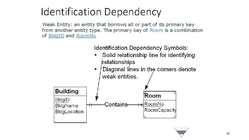 Identification Dependency Weak Entity: an entity that borrows all or part of its primary
