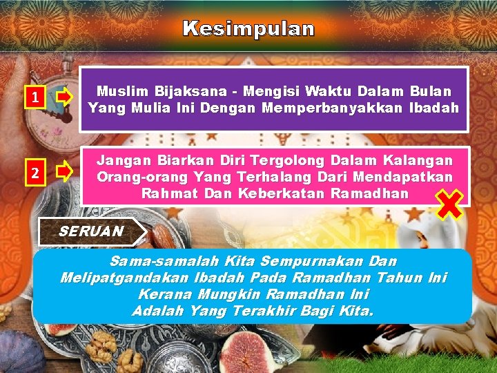 Kesimpulan 1 Muslim Bijaksana - Mengisi Waktu Dalam Bulan Yang Mulia Ini Dengan Memperbanyakkan