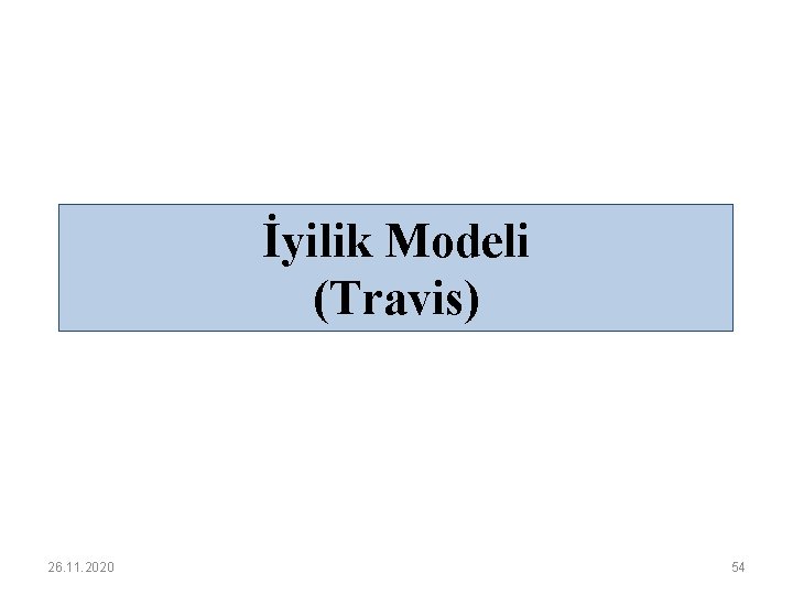 İyilik Modeli (Travis) 26. 11. 2020 54 