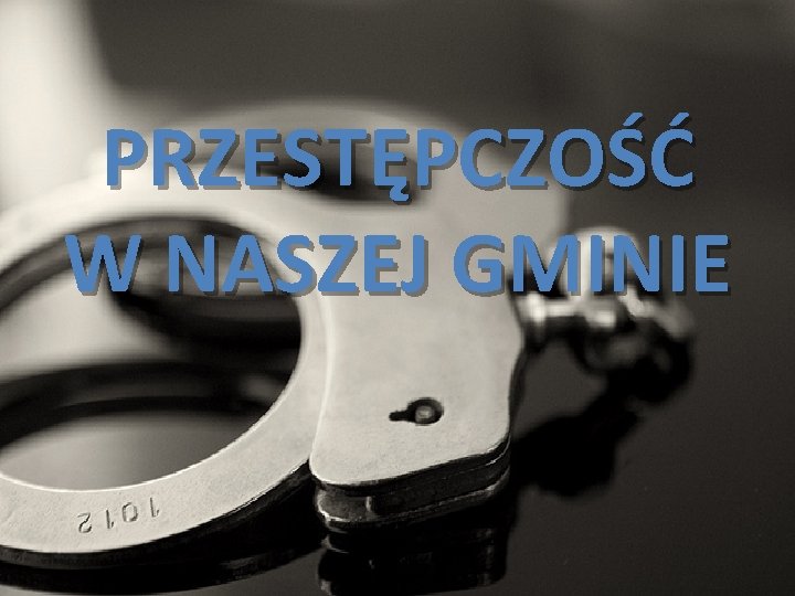 PRZESTĘPCZOŚĆ W NASZEJ GMINIE 