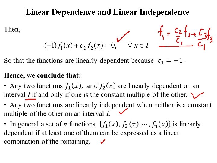 Linear Dependence and Linear Independence 
