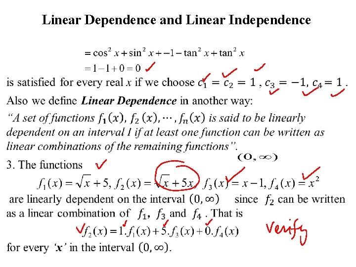  Linear Dependence and Linear Independence 