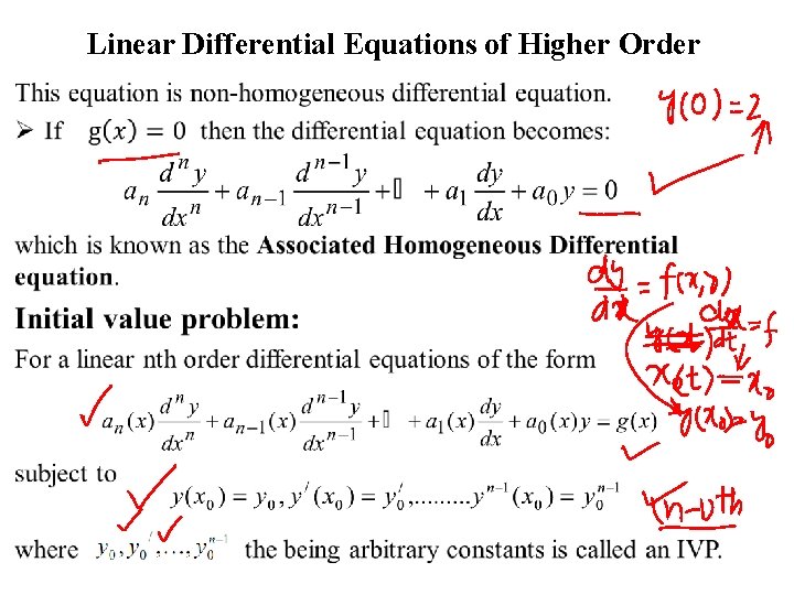  Linear Differential Equations of Higher Order 