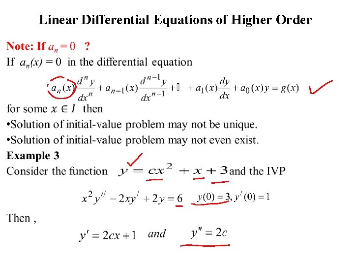  Linear Differential Equations of Higher Order 