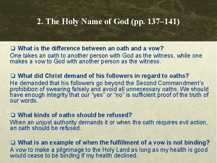 2. The Holy Name of God (pp. 137– 141) ❏ What is the difference 2. The Holy Name of God (pp. 137– 141) ❏ What is the difference