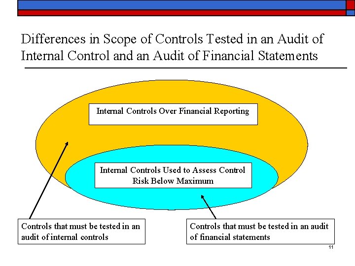 Differences in Scope of Controls Tested in an Audit of Internal Control and an
