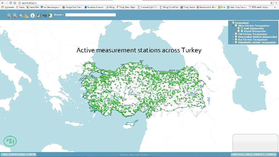 Active measurement stations across Turkey Active measurement stations across Turkey