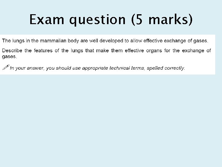 Exam question (5 marks) 