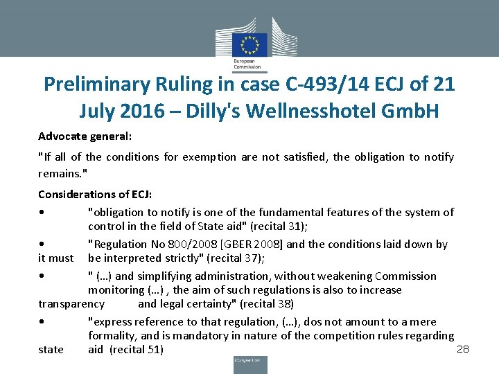 Preliminary Ruling in case C-493/14 ECJ of 21 July 2016 – Dilly's Wellnesshotel Gmb.