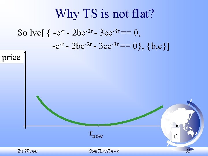 Why TS is not flat? So lve[ { -e-r - 2 be-2 r -